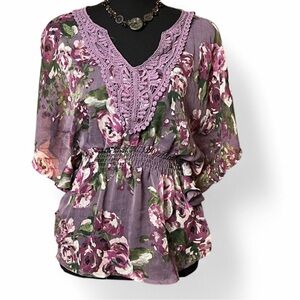 Candie’s Floral Purple Women's Top